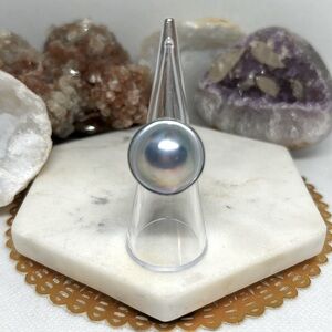 Vintage large blister pearl ring 925
